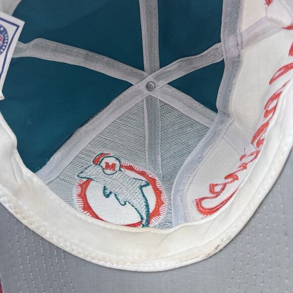 Vintage 90s Miami Dolphins Logo Official NFL Snapback Hat Cap - Picture 7 of 10